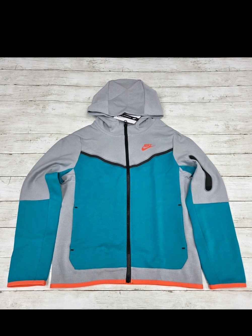 Nike Tech Boy’s Teal, Gray & Orange Zip-Up